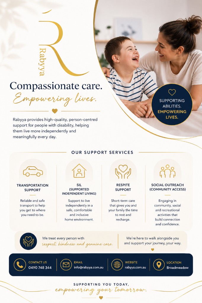 Support worker and participant smiling together